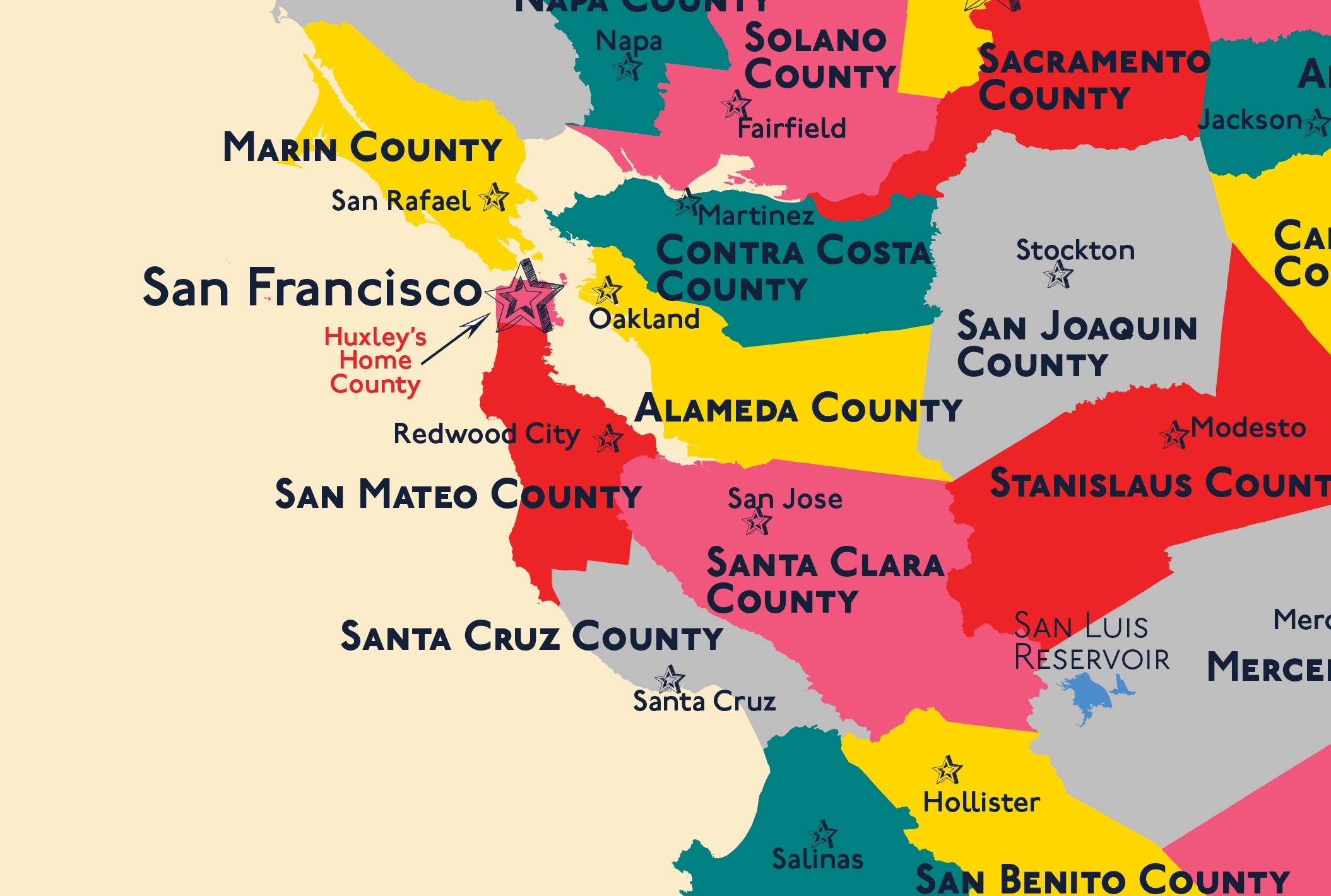 My son's home county was revealed as being tiny compared to every other county in the state.
