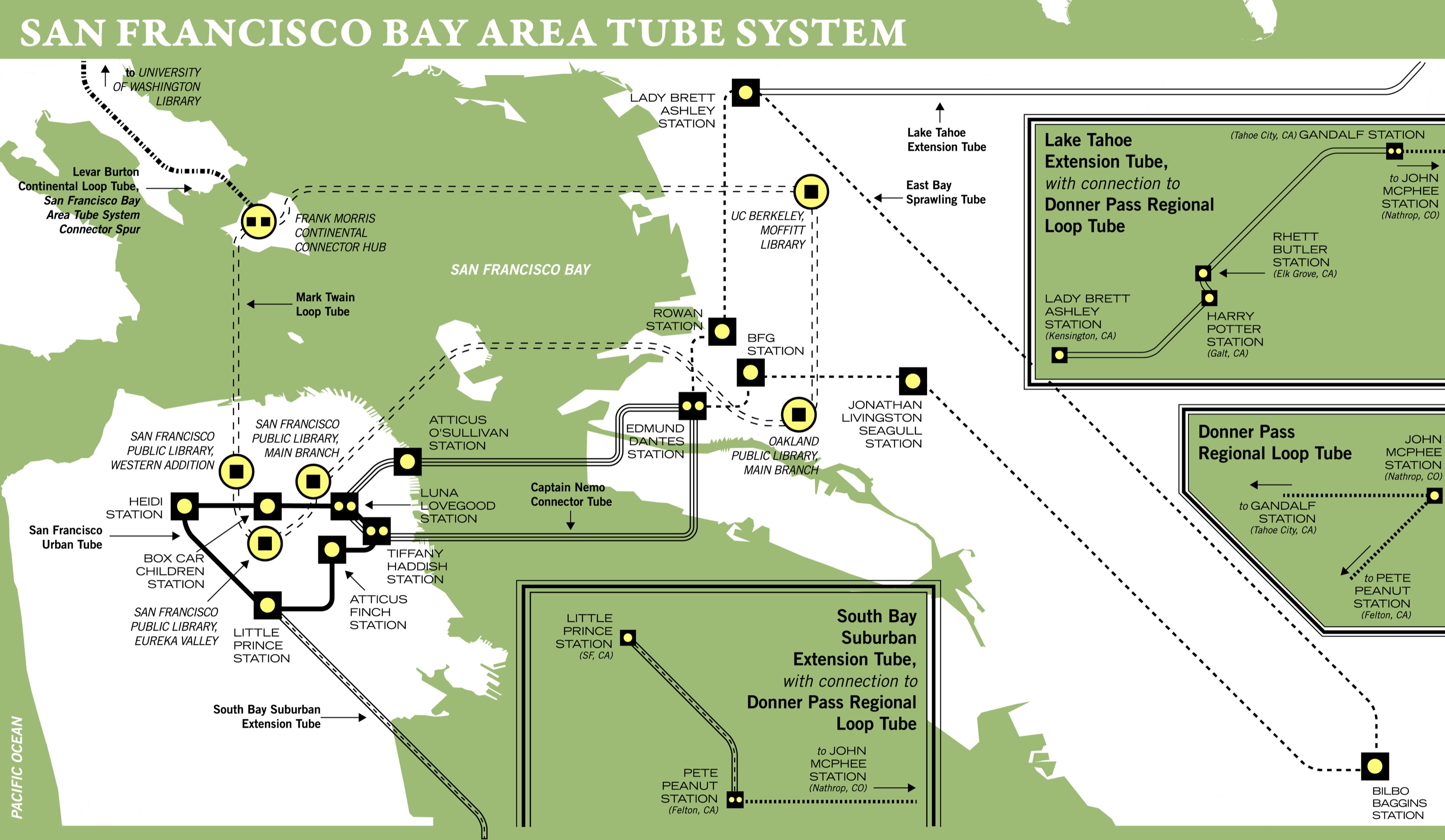 The extensive Bay Area pneumatic tube network