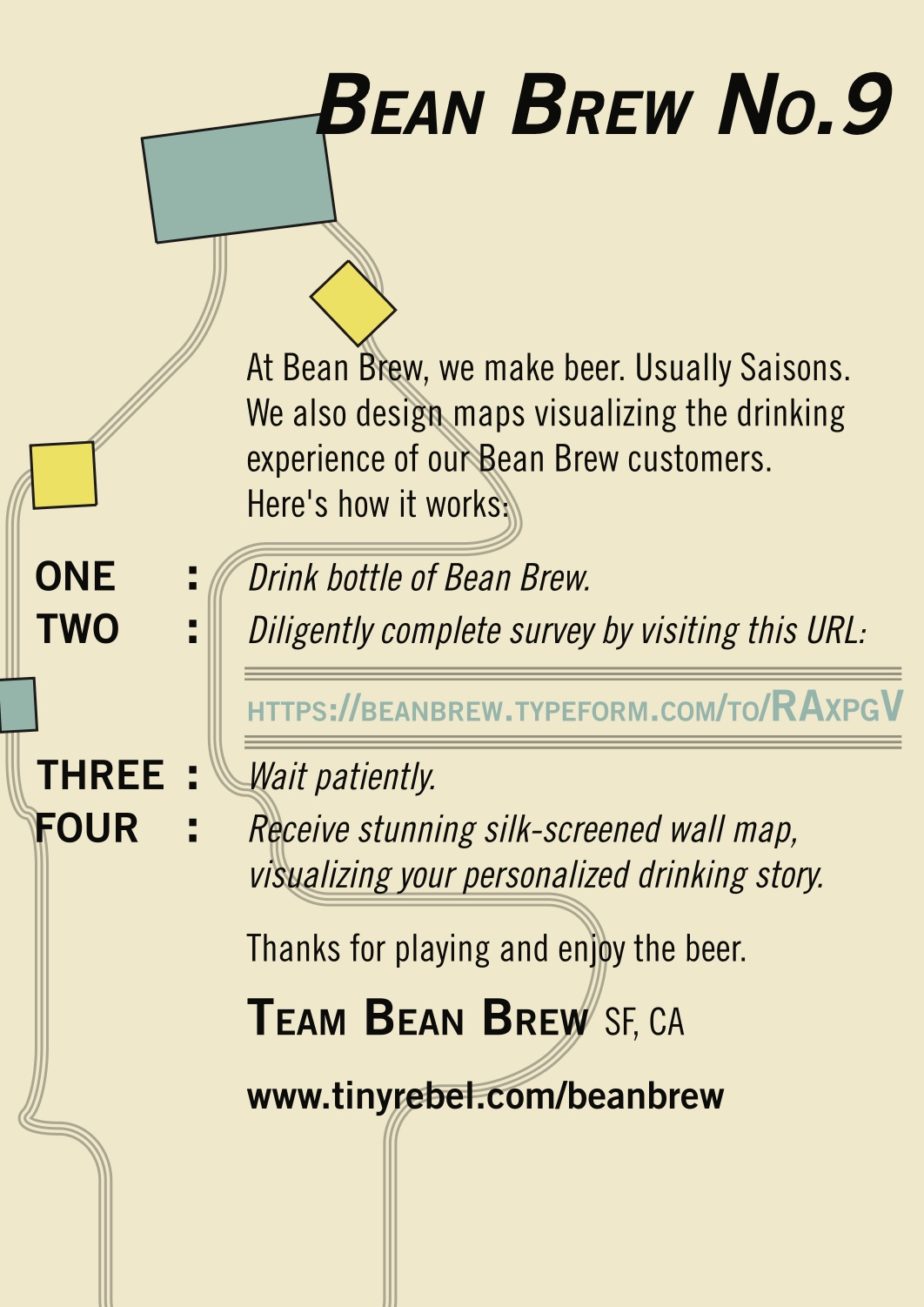 Back bottle label for Bean Brew No.9