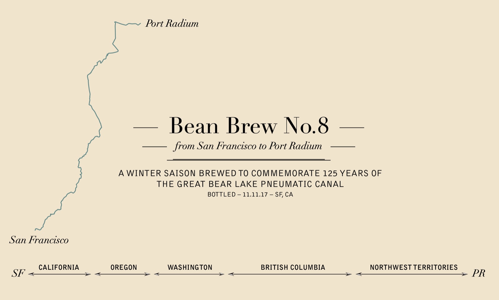 The Bean Brew No.8 label