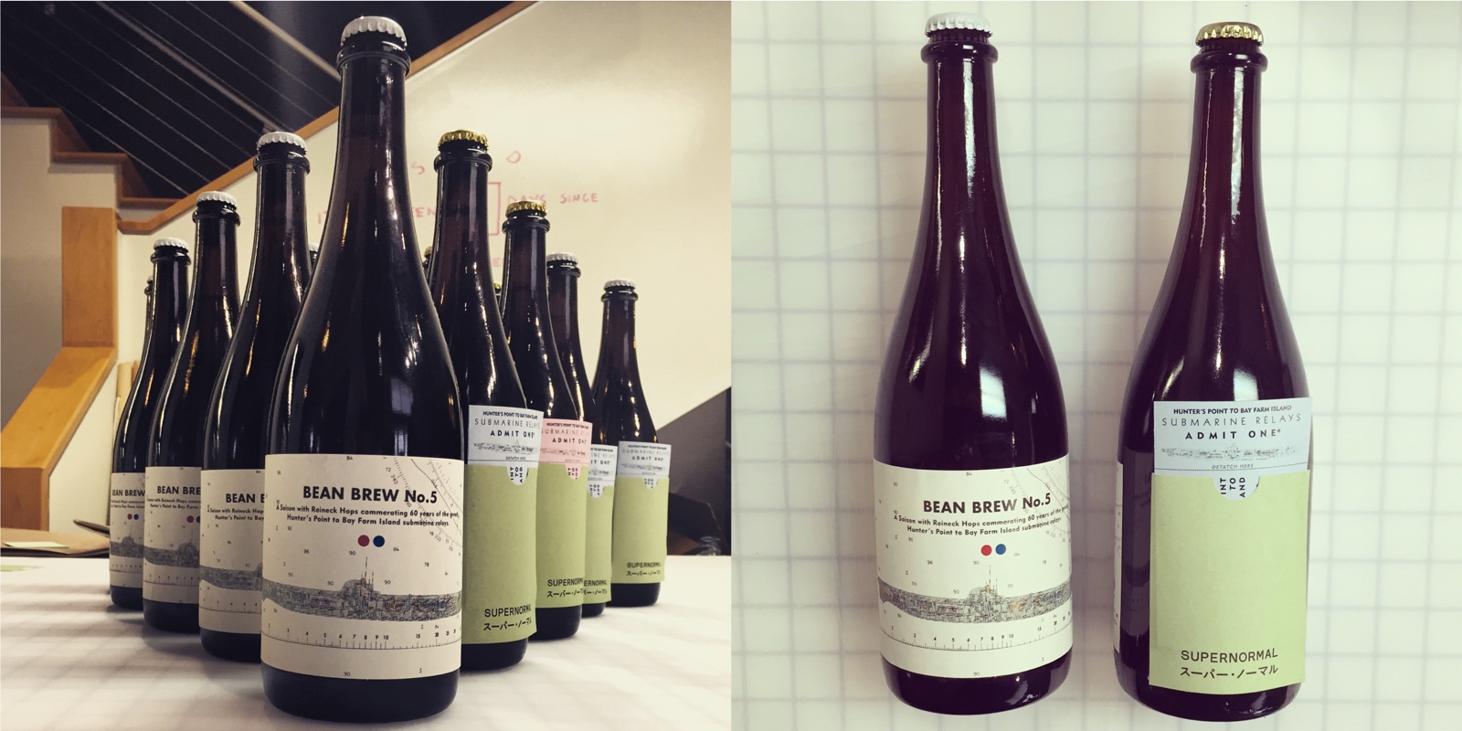 The bottles in action.