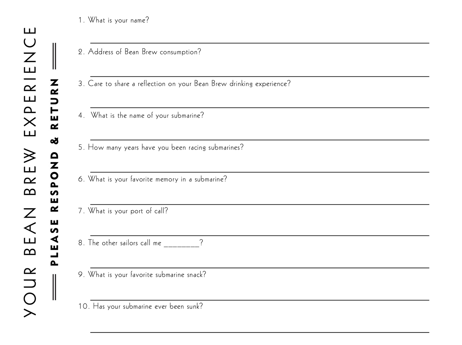 The drinking survey.