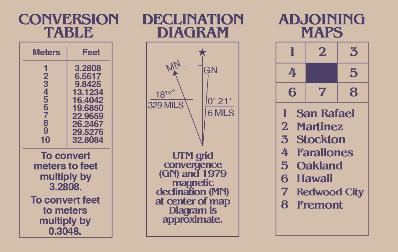 The extraneous diagrams, where the map adjoining San Francisco to the southwest is Hawaii.
