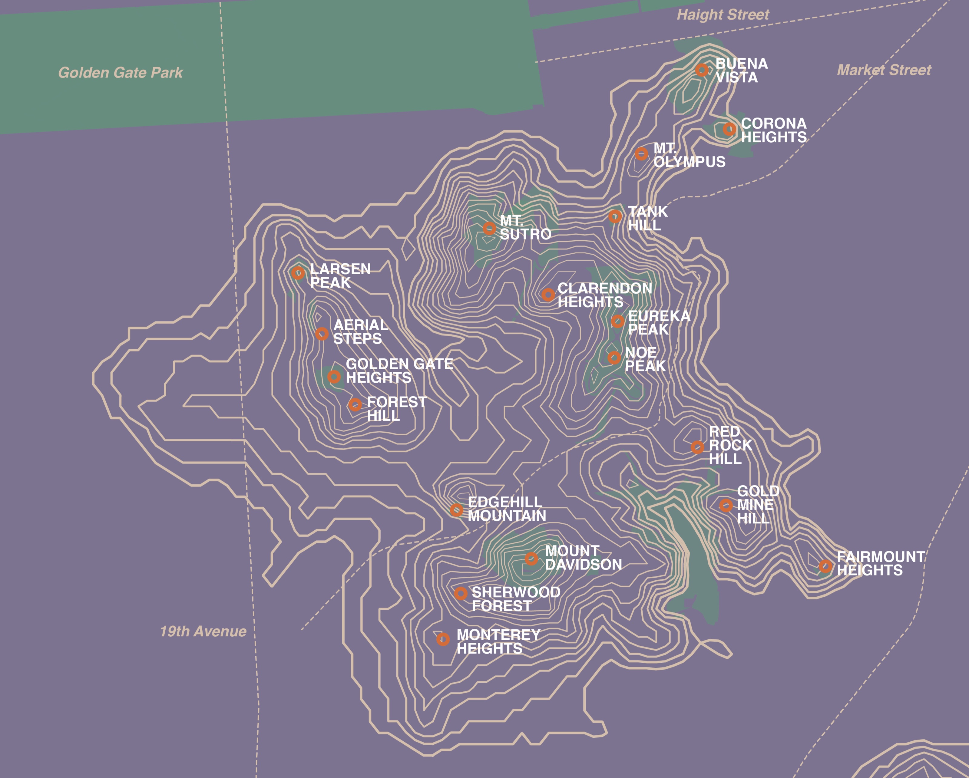 The mountain core of San Francisco. Grab your boots and get out there.